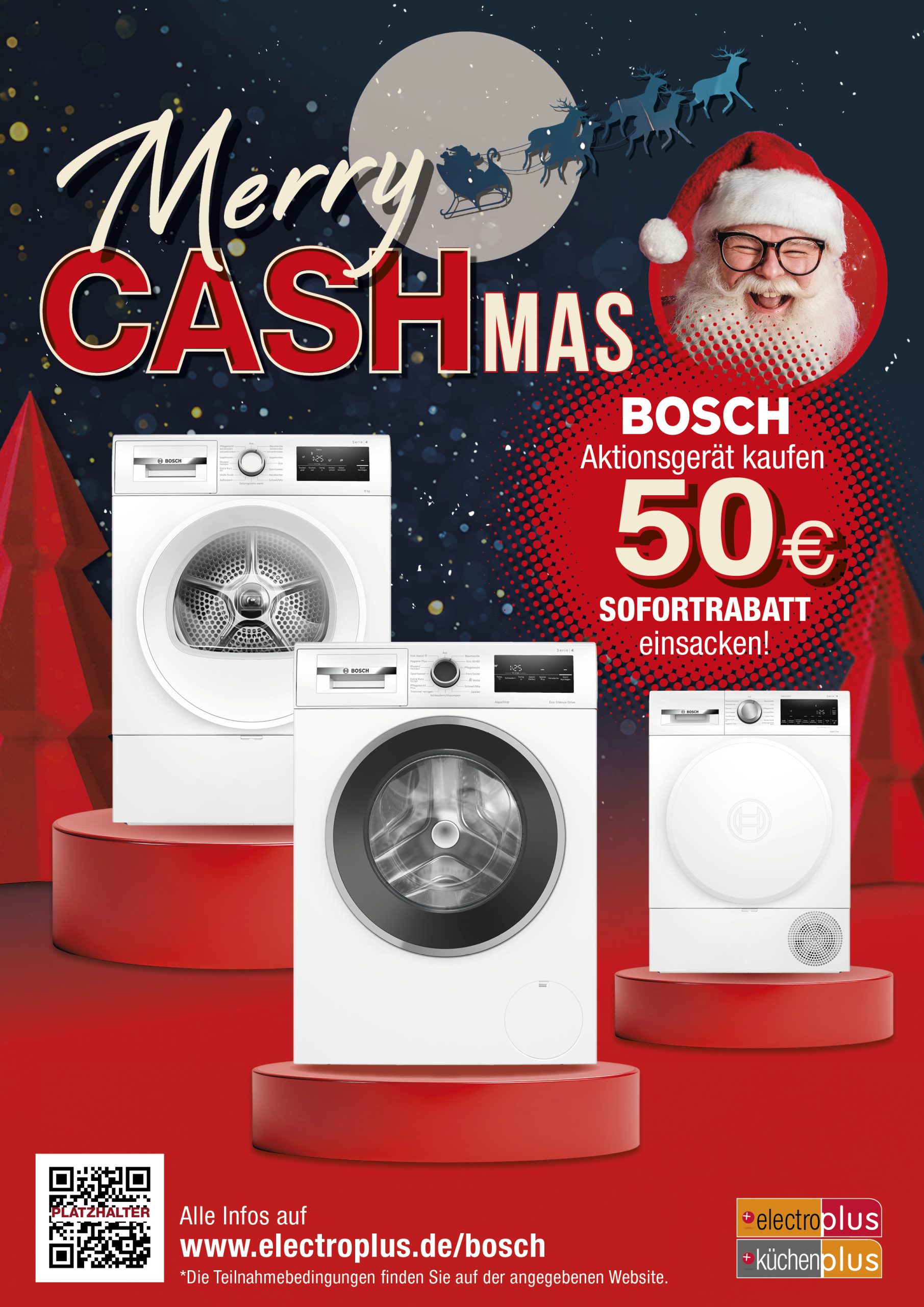 Beispielgrafik zur Aktion „Merry CASHmas!“ von electroplus küchenplus
